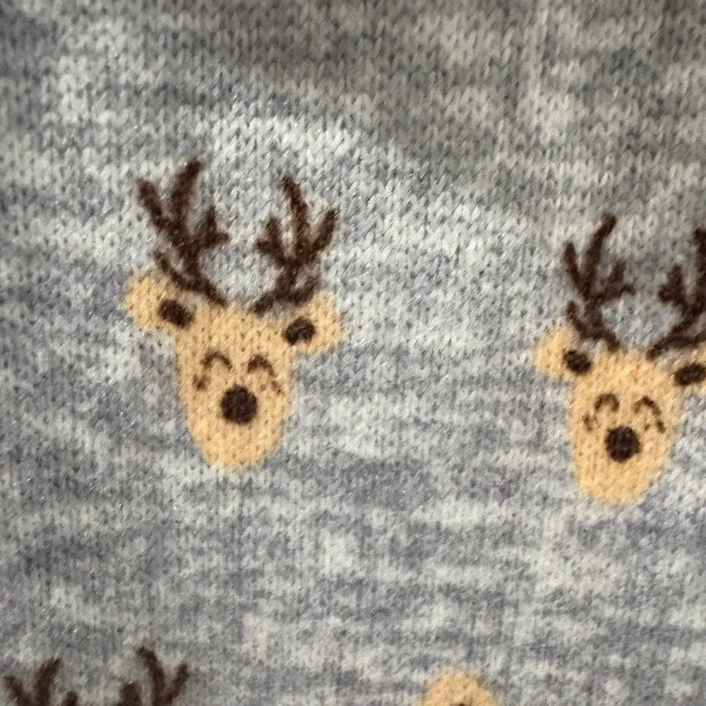 Kids Reindeer Holiday Pajama Set – Gray Long Sleeve Top & Pants (NWT)